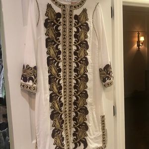 Tory Burch Embroidered Tunic Dress Sz 14